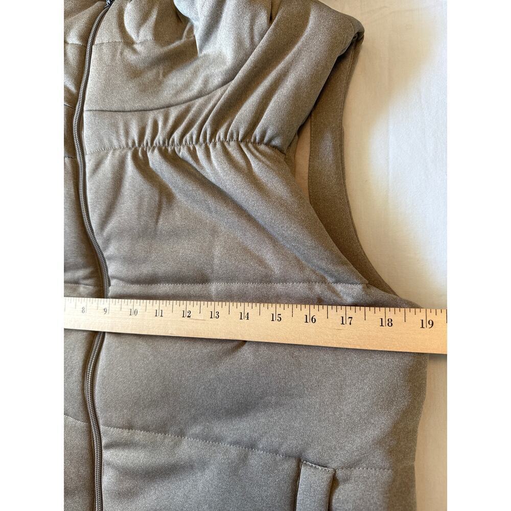 Savvi  MEG Asymmetrical Zip Front High Collar Quilted Vest in Taupe Size Large - Picture 8 of 9
